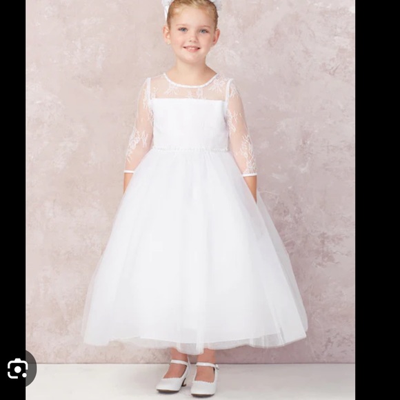 Tip Top Kids Other - TipTop Girls White Formal Dress Tulle skirt Sz 10 wedding flowergirl homecoming